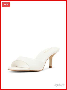 Steve Madden Kendrix Kitten Heel Sandal Leather Slip On Round Toe
